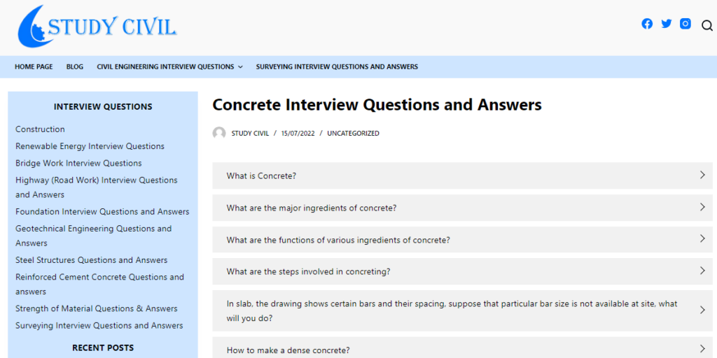 Interview Questions Archives | Study Civil